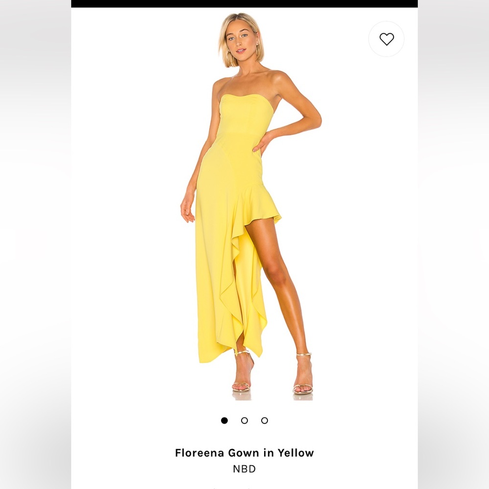 NBD florena gown in yellow small NWT